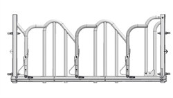 Fanggitter til storfe med horn i 80 x 80 mm. Lengde: 2,50–5 m.