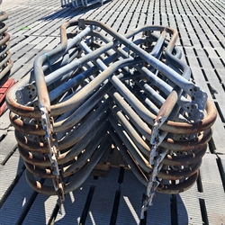 23 stk. brukte 2" sengebøyler lengde: 1,75 m. Cc: 0,79 m. S526